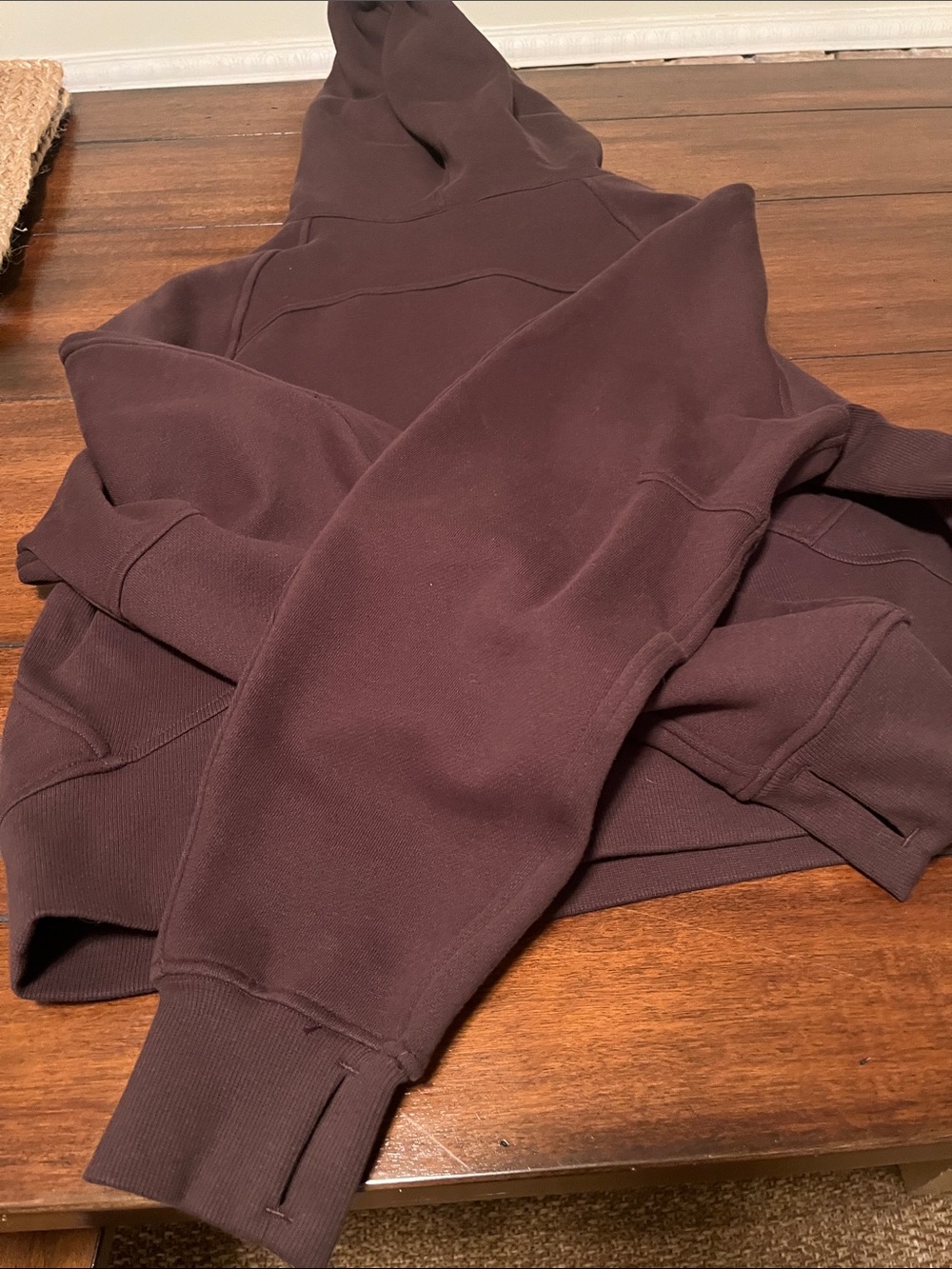 lululemon athletica Womens Half-Zip Hoodie Sweater in Chocolate Brown - Picture 9 of 10
